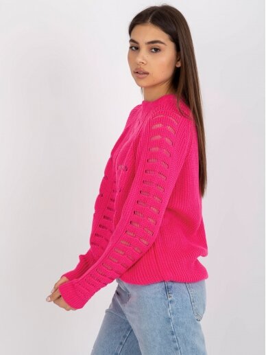 Neoninės rožinės spalvos megztinis MGZ0122 2