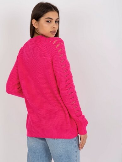 Neoninės rožinės spalvos megztinis MGZ0122 1