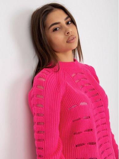 Neoninės rožinės spalvos megztinis MGZ0122 4