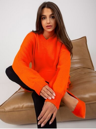 Oranžinės spalvos megztinis MOD1989 2