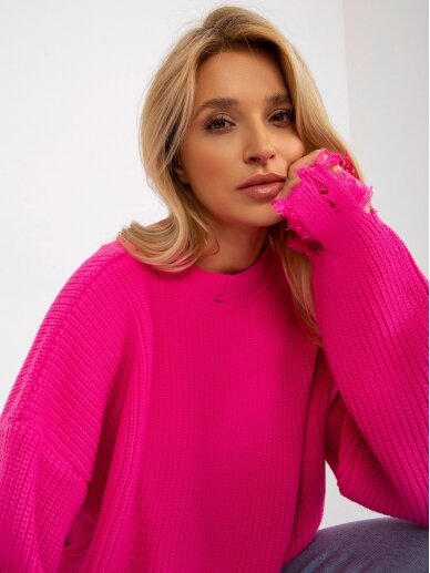 Neoninės rožinės spalvos megztinis MGZ0208 2