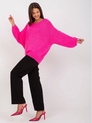 Neoninės rožinės spalvos megztinis MOD1985 2