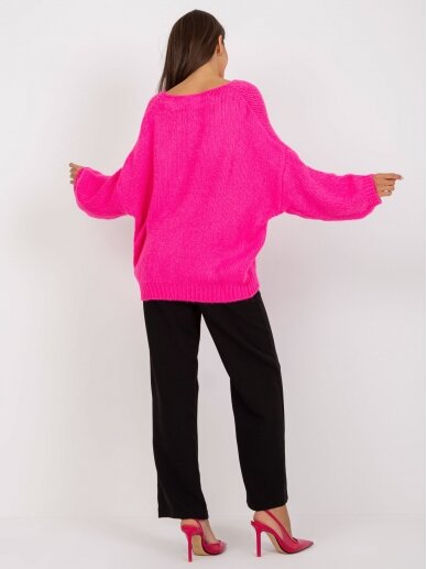 Neoninės rožinės spalvos megztinis MOD1985 4