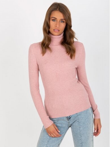 Šviesiai rožinės spalvos megztinis MGZ0228 3
