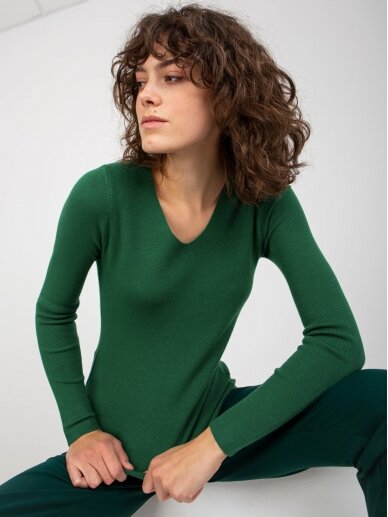 Tamsiai žalios spalvos megztinis MGZ0236
