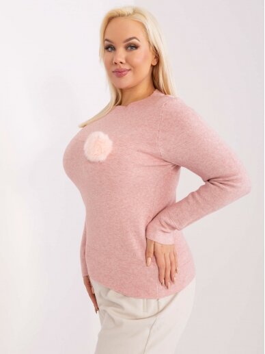 Šviesiai rožinės spalvos megztinis MGZ0258 2