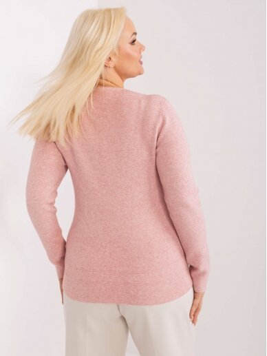 Šviesiai rožinės spalvos megztinis MGZ0258 3