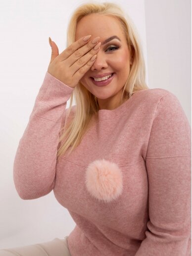 Šviesiai rožinės spalvos megztinis MGZ0258 1