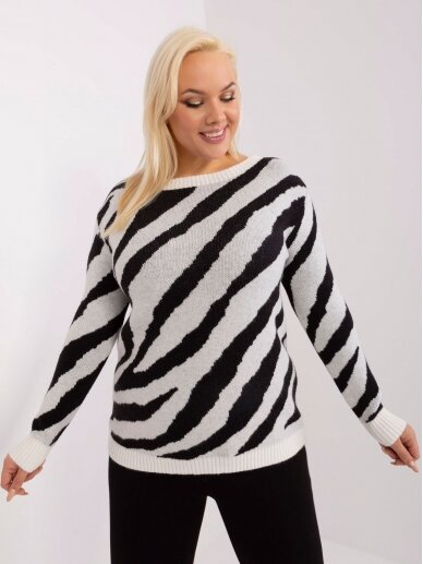 Baltos ir juodos spalvos megztinis MGZ0271