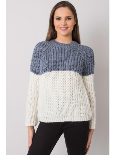 Nebalintos drobės spalvos megztinis MOD1696 1