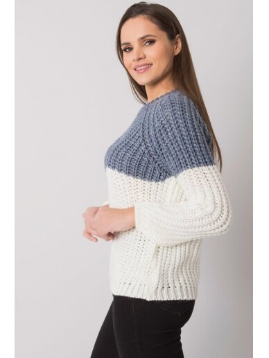 Nebalintos drobės spalvos megztinis MOD1696 2