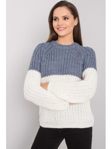 Nebalintos drobės spalvos megztinis MOD1696