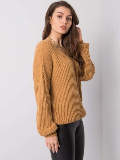 Šviesiai rudos spalvos megztinis MGZ0299 2
