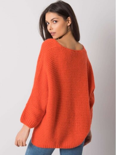 Oranžinės spalvos megztinis MOD1512 4