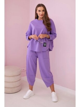 Violetinės spalvos moteriškas kostiumėlis KST0015